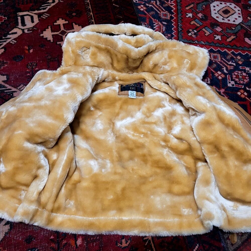 Vintage Shebang USA Shearling Leather Jacket Coat Sz 4T - Picture 3 of 6